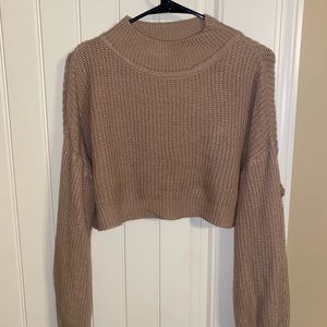 Tan/Brown Cropped Sweater